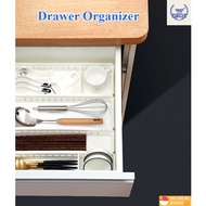 Adjustable Desk Drawer Organizer Living Kitchen Drawer Organizer White Transparent Drawer Divider Space Saving Tray