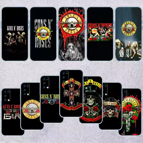 BH24 G-guns R-roses Transparent Phone Case for Motorola Moto G7 G8 G9 G84 G85 G73 G24 G15 Z2 Play Po