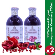 [Georgia's Natural] Pomegranate Cranberry Juice 750mLX2Bottles | 100% Pure Organic | PREMIUM