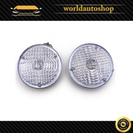 Round Side Dimmer Screw Type 2 Pieces Of White Lenses Size 4.5 Inches Jeep Willys CJ3 CJ5 CJ6 CJ2A C