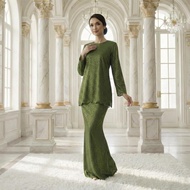 [Raya 2026] Kurung Mini Aryana Royal Satin Dot Embossed Style Fashion Wanita Mulimah Raya 2026
