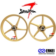 Enkei Mags 5 Spokes 522 Mags for Suzuki Raider150 Carb/FI 1.6x1.6x17 Front 4 Holes Rear 3 Holes Disc