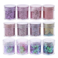 12 Box Cosmetic Festival Chunky Sequins Epoxy Resin Pigment Body Face Hair Nair Art Glitters Paillette Iridescent Flakes