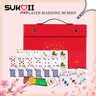 SKOI 3Player 4Player Mahjong Rummy Lami Poker Full White Set Alphapet Mahjong Board
