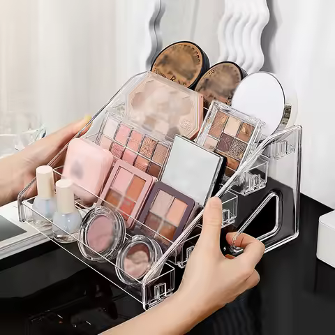 3/5/7 Layers Acrylic Storage Rack Transparent Nail Polish Desktop Organizer Box Ladder Display Stand