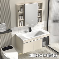 Stainless Steel Bathroom Cabinet Combination Hand Washing Bathroom Cabinet Mirror Cabinet Bathroom Cabinet Whole Washbin