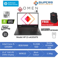 HP OMEN 15-ek1016TX Laptop  (E-Wallet RM100) (Intel Core i5 10500H, 8gb ram, 512gb ssd, Nvidia RTX30