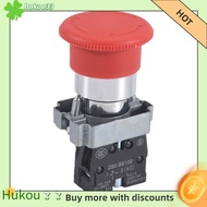 hukou22mm NC Red Mushroom Emergency Stop Push Button Switch 600V 10A ZB2-BE102C XB2-BS542X1