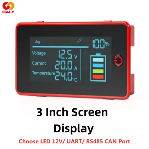 Hot Sales Daly Bluetooth BMS Accessory 3 Inch LCD Display Screen LED 12V Or UART Or UART-1 UART-2 Po