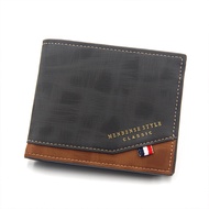 Menbense Hot Stamping Hinge Short Matte Multi-Card Large Capacity Male Wallet