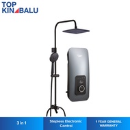 RUBINE RWH-CE521D-MRIG (IRON GREY) DC PUMP INSTANT WATER HEATER WITH RAIN SHOWER