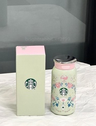 星巴克2025春限定春日花國潮風刺繡撞色保溫杯（全新原盒）