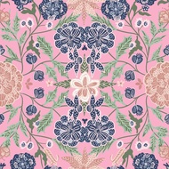 VEELIKE Kertas Dinding Bunga Merah Jambu Jenis Peel and Stick Gaya Vintage Victorian untuk Bilik Tid