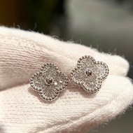 Van Cleef & Arpels mini mini Full Diamond Four-Leaf Clover Earrings