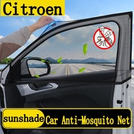 Citroen 4Pcs Anti-Mosquito Net Car mosquito screen window Sunshade Gauze Double-Layer Screen Curtain