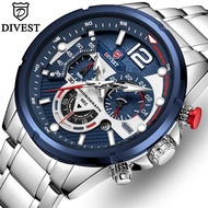 DIVEST Top Brand Quartz Stainless Steel Business Men's Fashion Date Di