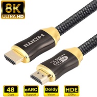 HDMI 2.1 Cable 8K HDR 60Hz 4K 120Hz For Sony PS5 PS4 Apple TV Xiaomi Mi Box 48Gbps 8K Digital Cables eARC