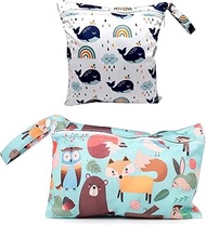 DHWEKU Pack of 2 Wetbag Cloth Nappies, Wetbag Nursery, Wet Bag, Reusable, Wet and Dry Changing Bags 