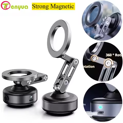 TenYua X93 Magnetic Car Phone Holder 360 degree Rotation Vacuum Adsorption Strong Suction Holder for