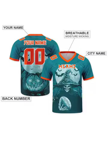 Custom Miami City American Football Jersey Personalized Skull Football Shirts Add Name & Number for 
