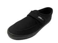 PALLAS JAZZ Black School Shoe 204 / 306 - 031 BK | Velcro Tape Full Black Canvas Kids School Shoe [R
