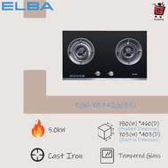 【JOHOR BAHRU AREA FREE SHIPPING】ELBA EGH-K8742G(BK) 5.0kW 2 Burner Built In Glass Hob / Gas Stoves /