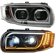 FV Full LED Performance Projector Headlight with Halo Black Housing Pair for Peterbilt 388 389 (2008