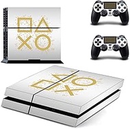 Adventure Games - PS4 ORIGINAL - Days of Play, White, Limited Edition - Playstation 4 Vinyl Console Skin Decal Sticker + 2 Controller Skins Set