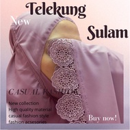 Telekung Travel Cotton Lembut Sulam Dvck Itikk + mini bag pouch | Telekung Solat Cotton Lembut Seles