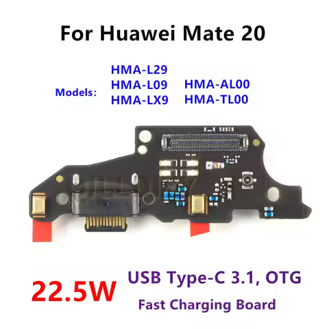 22.5W For Huawei Mate 20 USB Type-C Charging Port Dock Charger Connector Board Microphone Flex Cable