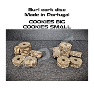 Burl Portugal cork disc COOKIES Made in Portugal for DIY Custom rod handle