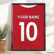 CUSTOM ️ Liverpool - Print Name and Number as Required - Jersey Wall Decal