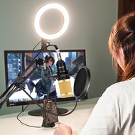 ไมโครโฟน New bm 800 Microphone LED Ring Light Kit BM800 Condenser Microphone for PC Computer Recordi