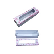 10 Pcs Cardboard Roll Cake Size 24x6x6.5cm Packaging Eid Mubarak Pink Flower Motif