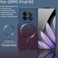 For OPPO Find N3 N 5 N5 Case Luxury Skin Feeling Matte PC Gradient Color Hard Magnetic Flip Phone Co