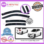 OEM HONDA CIVIC (FC) 2016-2019Y DOOR VISOR - Original OEM with high quality Acrylic-Buantan Malaysia [3'] [4']