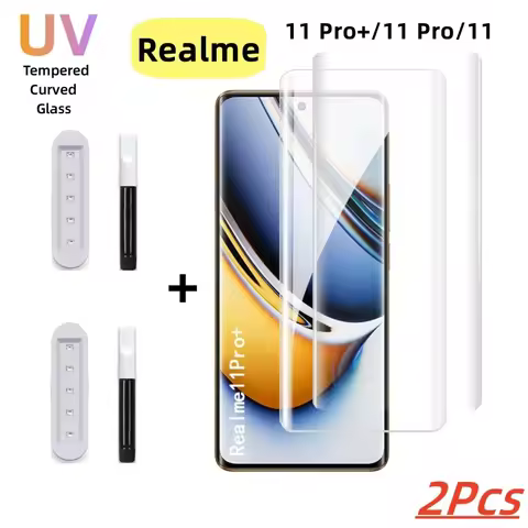 3D Curved Full Glue UV Tempered Glass For Realme GT Neo6 SE Narzo 60 P1 P2 Screen Protector For 6T 1