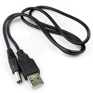 USB To 5.5mm Plug Barrel Jack 5V DC Power Supply Cord Cable 65cm