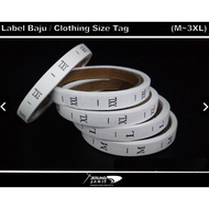 Label Baju / Clothing Size Tag (XS~3XL)