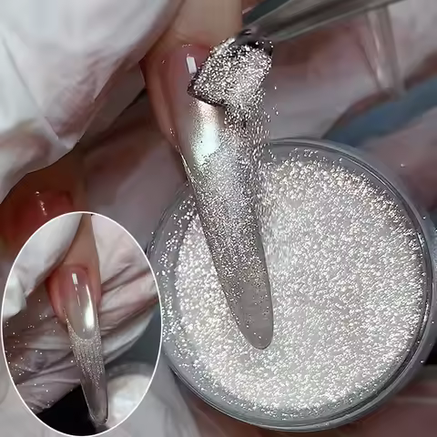 1Jar Luxury Shining Diamond Nail Powder 5g Grey Ultra Fine Glitter For Nail Art French Design Nail P
