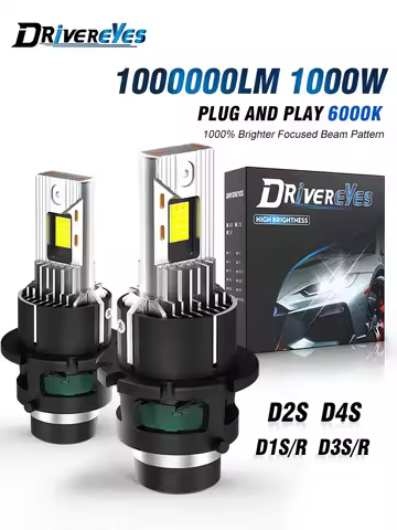 2PCS D2S D4S D2R LED Headlight HID D1S D3S D8S LED Headlamp Bulbs 1000000LM Xenon Car Lights Turbo L