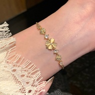 gelang tangan perempuan gelang 3Fantasts Four-Leaf Afterglow Luxury Adjustable Bracelet