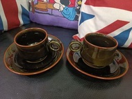 絕版 日本 名瓷 Noritake 石墨綠 咖啡杯 下午茶 （一杯一盤價）