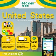 Tecinx USA eSIM - 1GB to Unlimited Data | 1-30 Days | Delivery to Email/Chat