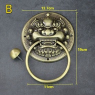 รประตูไม้แหวนดึงสมัยเก่า มือจับประตู งานทองเหลืองหล่อ (13.7ซม x 19 ซม)มือจับทองเหลือง Knocker Beast
