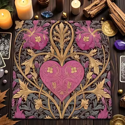 Gothic Tarot Cloth Table Runner Divination Astrology Witch Mat Boho Altarpiece Decor 60x60cm Occult 