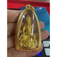 龙婆坤2536 纯金药师佛 phra kring pure gold
带原庙盒，厚金外壳

