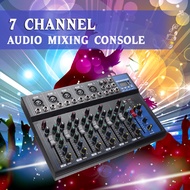 Bluetooth Portable Audio Mixer w/USB DJ Sound Mixing Console MP3 Jack Karaoke 7 Channel Amplifier Karaoke KTV Match 48V