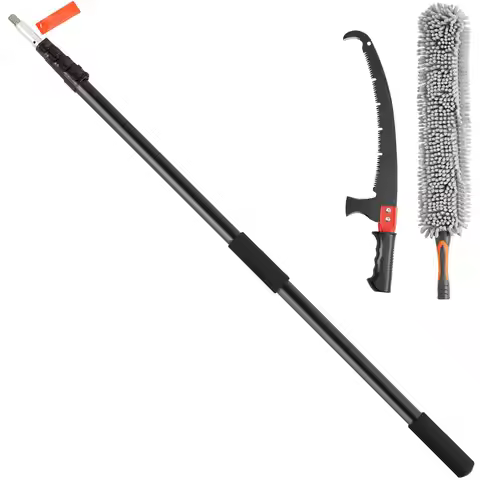 Manual Pole Saw Extendable Tree Pruner 4.9-20 FT Aluminum Alloy Pole Saws for Tree Trimming with Che
