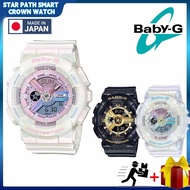 (2-year warranty) jam tangan perempuan 100% Original Baby G BA-110 Woman Resin watch strap Girl Ladi